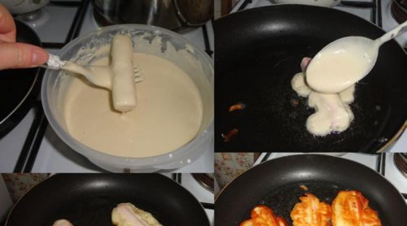 Crab sticks in batter: photo recipe