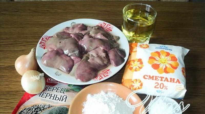 Рецепт куриной печени в сметане